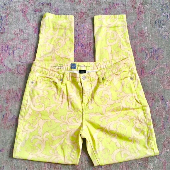 Mossimo Supply Co. Denim - Mossimo chartreuse printed curvy skinny jeans